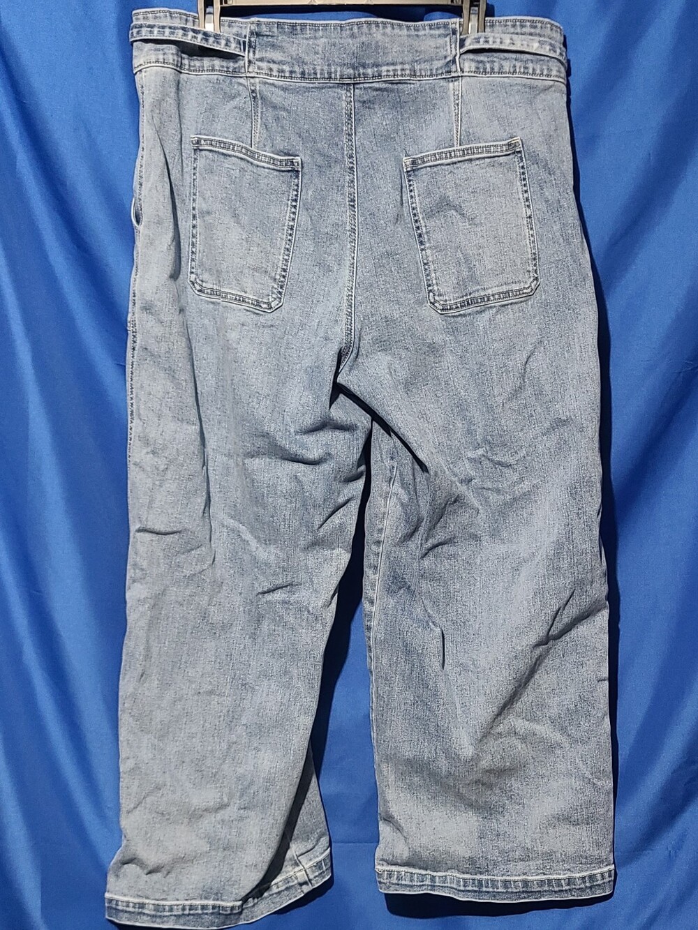 HUDSON Los Angeles Wide Leg Tie Waist Jeans Women's Size 18 Light Wash High Rise - Picture 8 of 9
